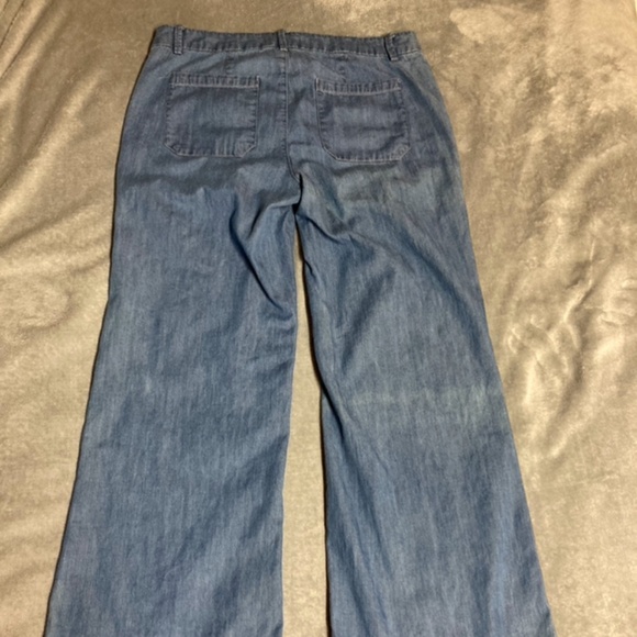 NWOT Forever 21 Wide Leg Boho Denim Pants - Picture 5 of 8
